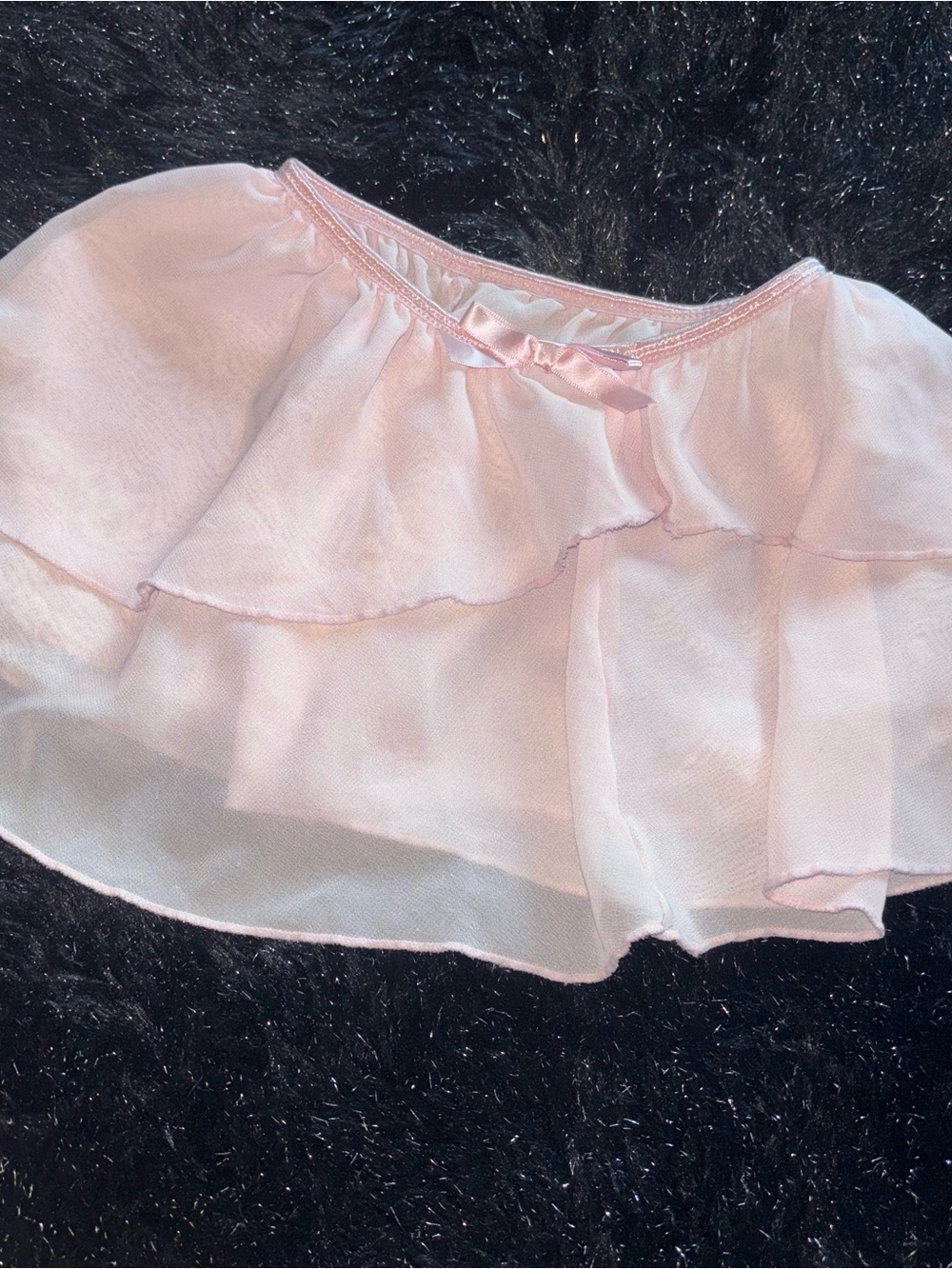 Baby Pink Micro Mini Skirt 
Light Pink Layered Chiffon Skirt